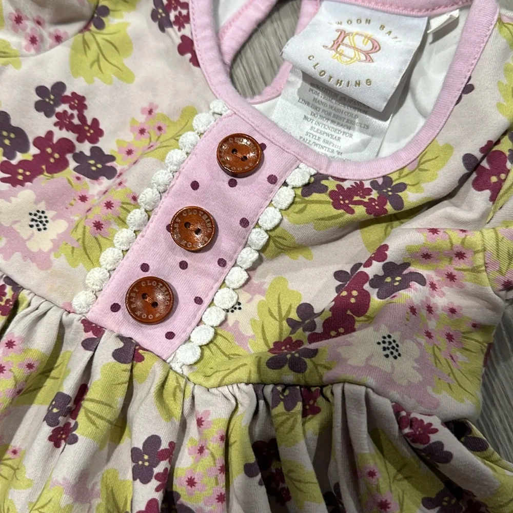 Swoon Baby‎ Clothing Purple and green Floral Dress & ruffle button leggings 18M
